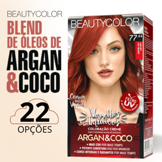 Coloração Permanente Kit Beauty Color Blend De Óleos Argan E Coco Linhas Louro Platinado Vermelho Infalível Ruivo Perfeito e Urban Metallic