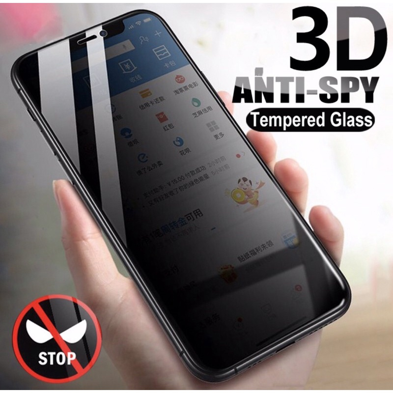 Película de vidro 3D Privativa  Anti Spy Todos Modelos Privacidade Para Ios 7 8 XS XR 11 12 13 14 Pro Max