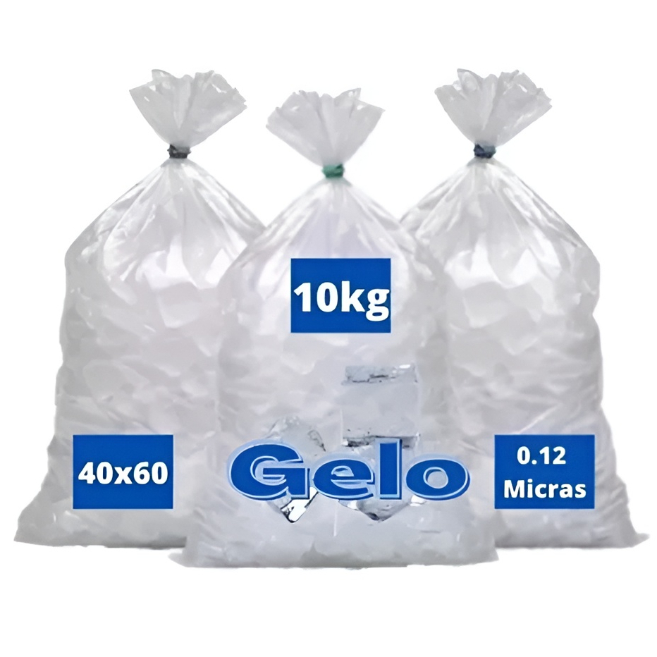 Saco Para Gelo 40x60 Liso Transparente 12 micras Forte 100un em Oferta na Shopee