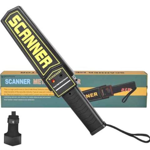 Scanner de metal (604310) detector de metais portátil amarelo preto alarme duplo