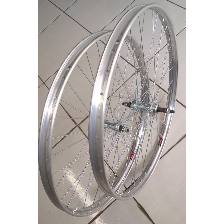 RODAS P/BICICLETAS MONARK BARRA FORTE/BARRA CIRCULAR-26 X 1.1/2-AROS ALUMÍNIO-PASSEIO/VARÃO-CUBOS AÇO-RAIOS FINOS