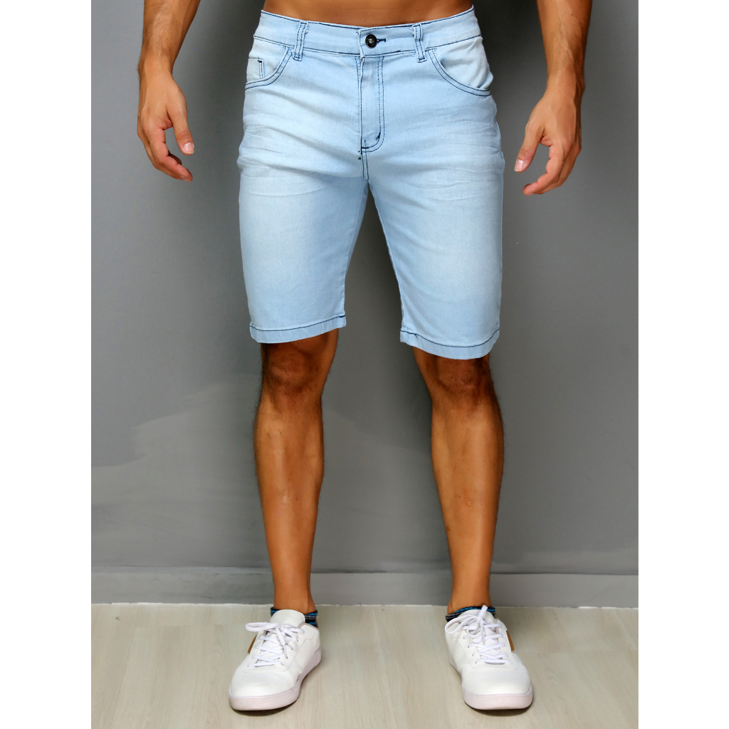 Bermuda Jeans Masculino C/Laycra Slim Qualidade Bom - Vendas Diretas Da Fábrica