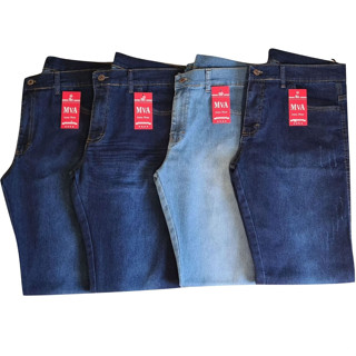 Calça Plus Size Masculina Jeans Slim Fit Com Elastano