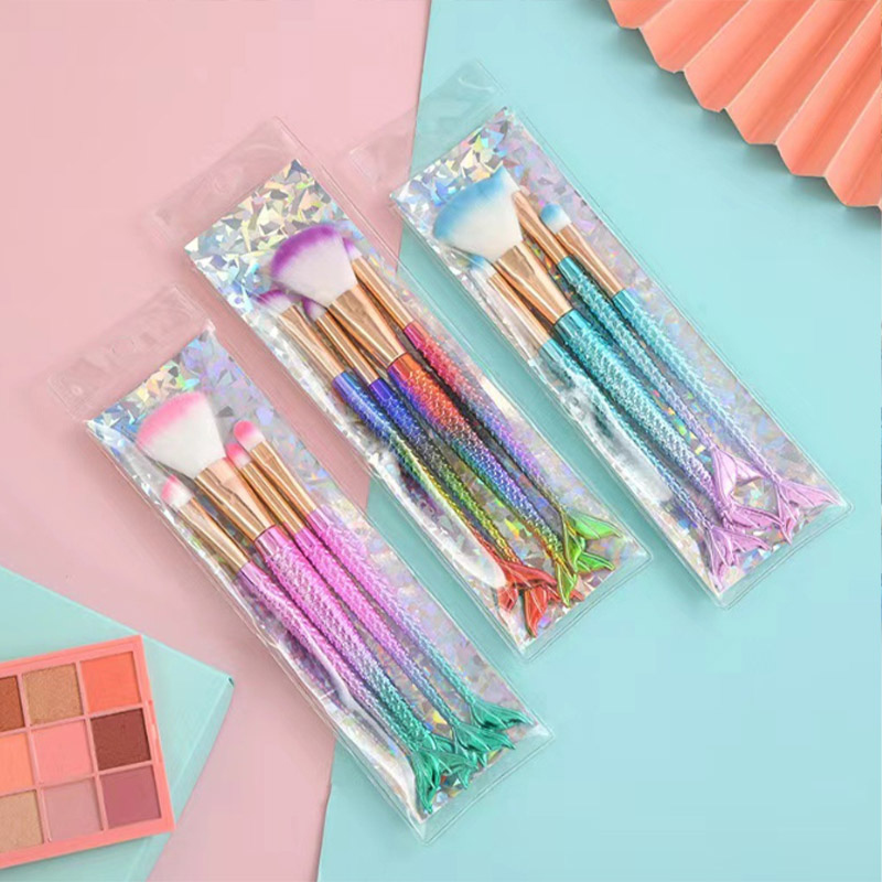 Kit 04 Pincel Sereia de Maquiagem Para Sombra Blush Contorno Pó Sombra pronto entrega Sortidos em Oferta na Shopee