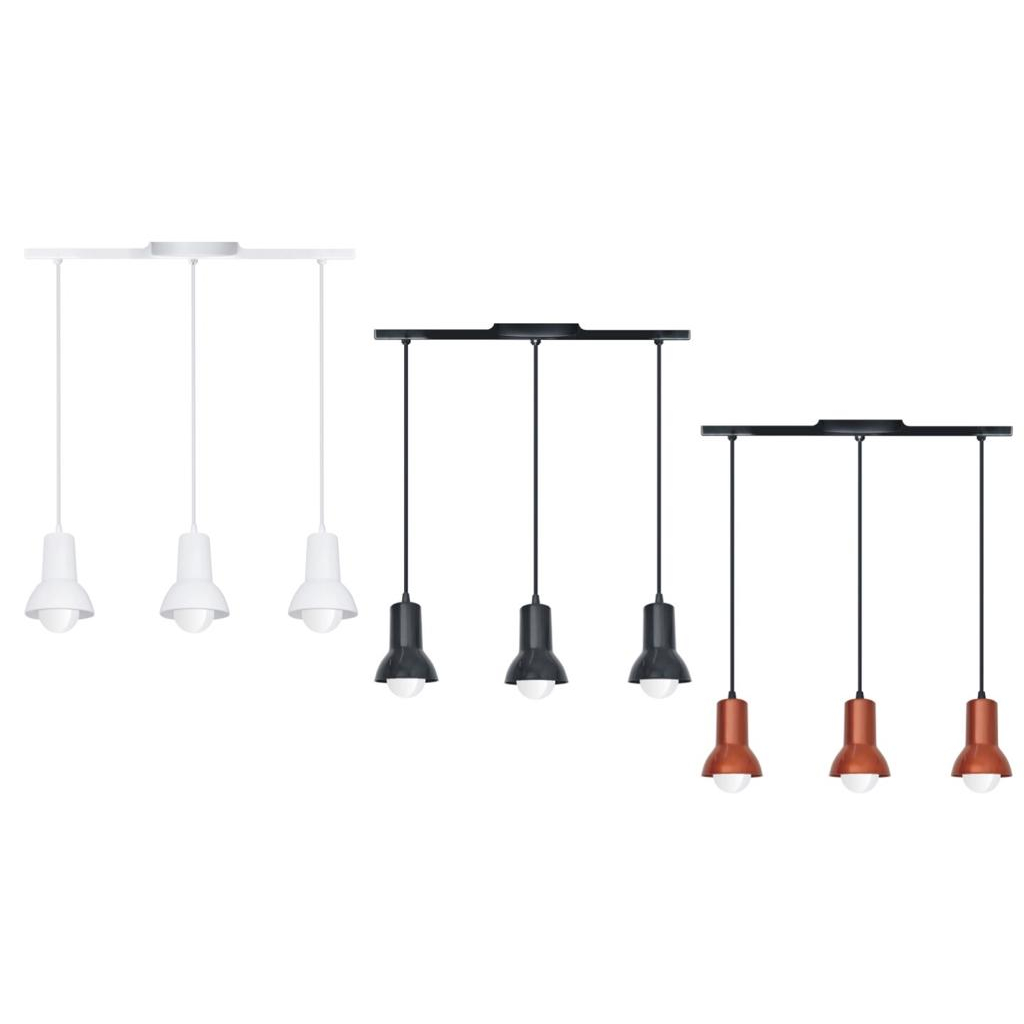 LUMINARIA PENDENTE PREMIUM TRILHO 3 LAMPADAS GAZPLAST  TETO INTERNA SALA COZINHA AREA GOURMET BIVOLT em Oferta na Shopee