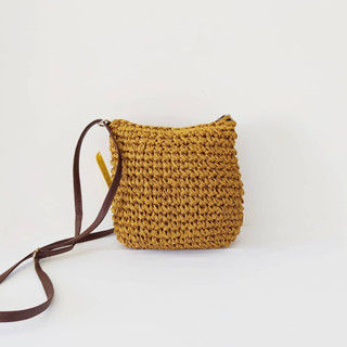 Bolsa De Palha Saco Com Alça Transversal Casual E Simples Pequena
