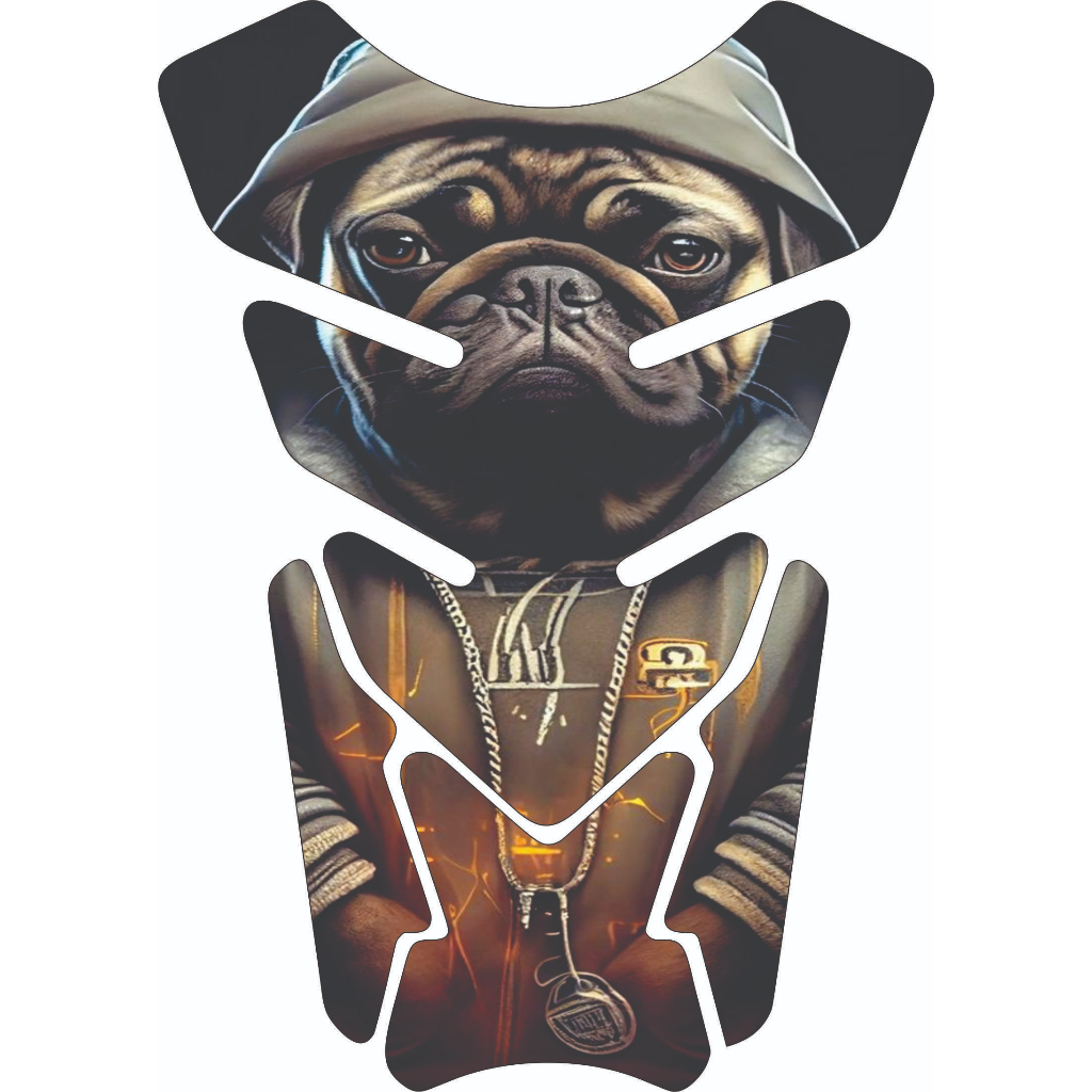Protetor Para Tanque Moto Tankpad Resinado Universal Modelo Dog Pug 2365