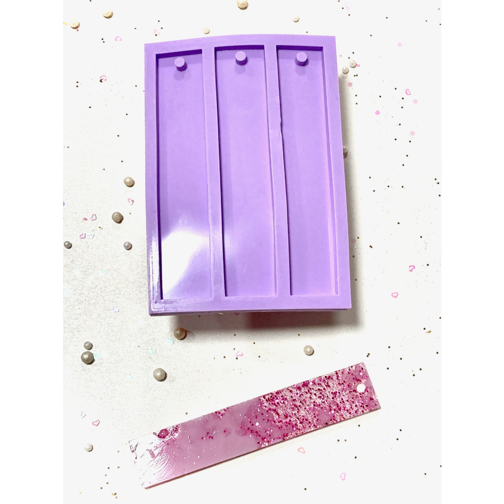 R195 Molde de silicone kit 3 marca páginas resina decorar em Oferta na Shopee