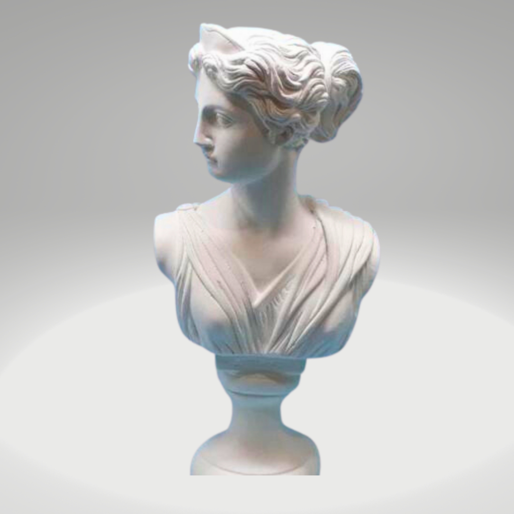 Estátua Escultura de Gesso Decorativa Estatueta Busto da Deusa Artemis Mitologia Decoração em Oferta na Shopee