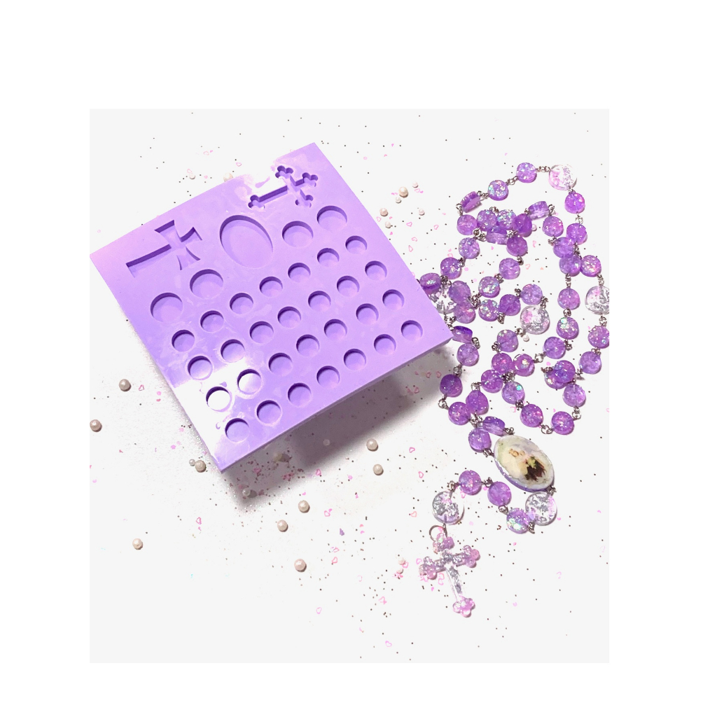 R247 Molde de silicone terço religião resina em Oferta na Shopee