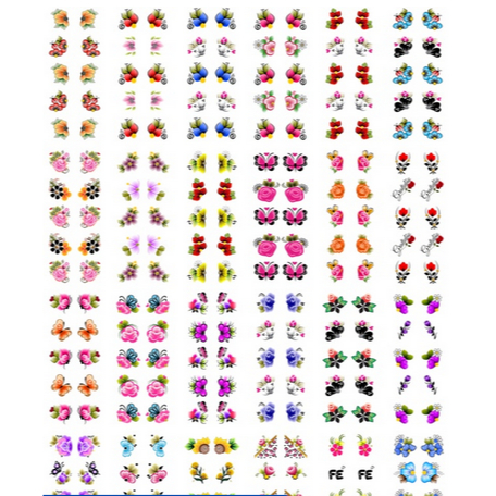 240 adesivos de unha 3d no cartelao pré pronto película