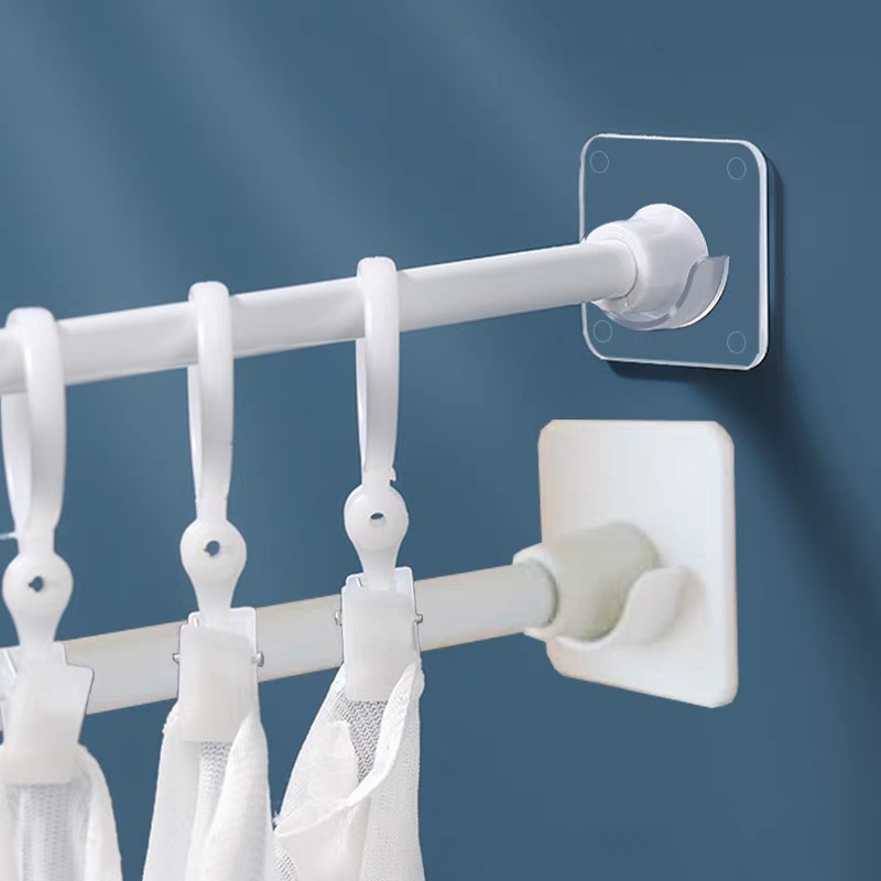 4pçs/Conjunto Suporte Para Haste De Cortina Autoadesivo Parede De Chuveiro Adesivo/Suporte Adesivo Para Varão em Oferta na Shopee