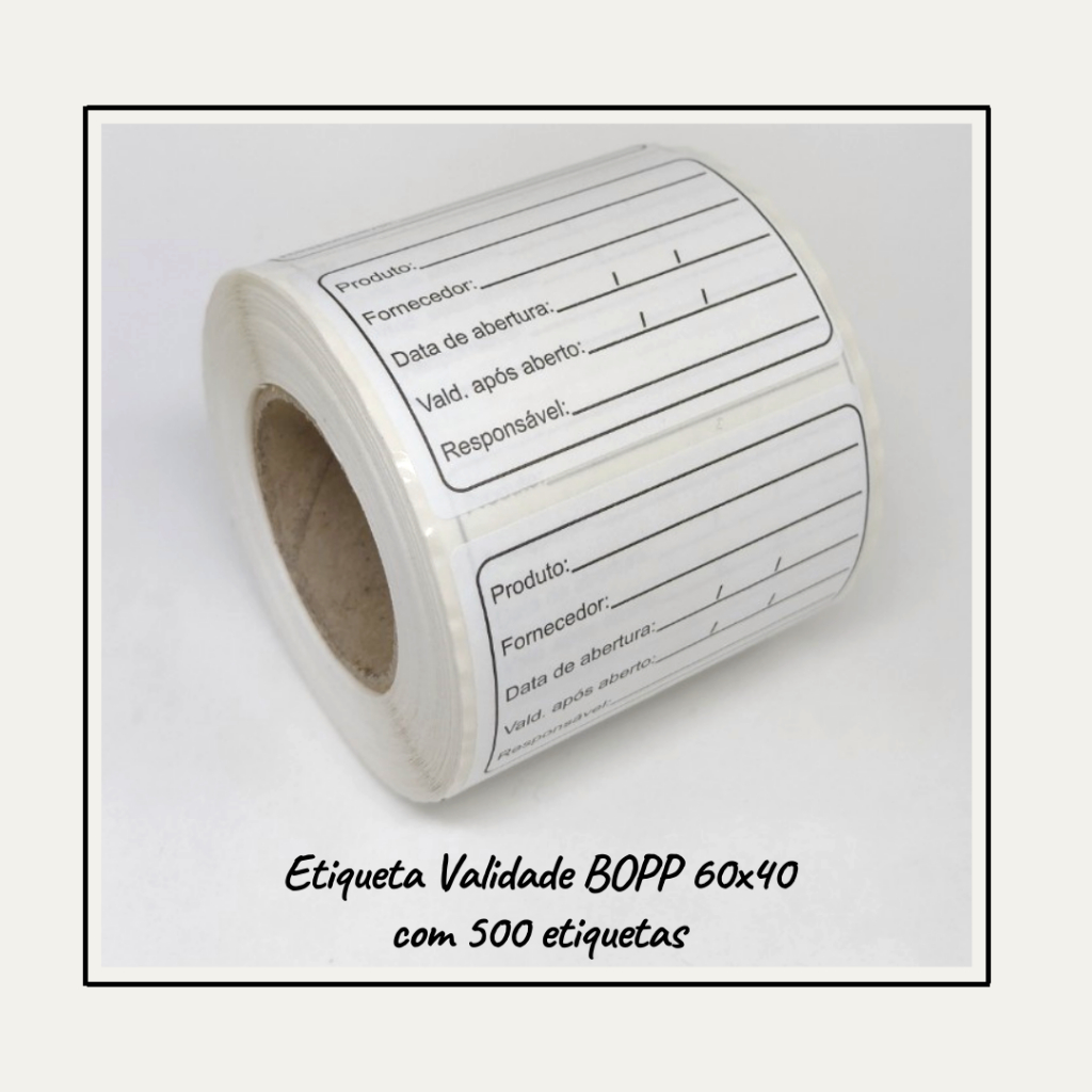 Etiqueta Bopp Validade De Alimento Anvisa 60x40 - 500 Unidades