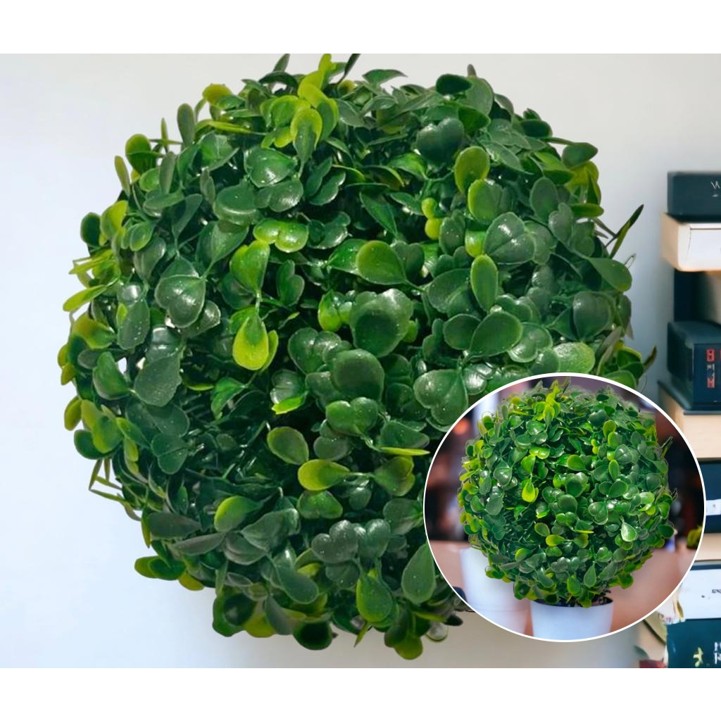 Kit 2 Buchinho Artificial 18 Cm Verde Bola De Grama Topiaria em Oferta na Shopee