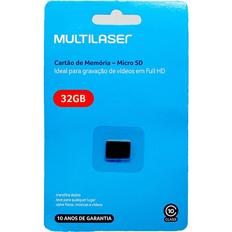 Cartão de Mémoria 8GB 16GB 32GB Ref MC145 Multilaser
