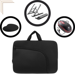 Kit Capa Para Notebook Maleta Pasta + Mouse Pad Suporte Para Not Pad Promoçao