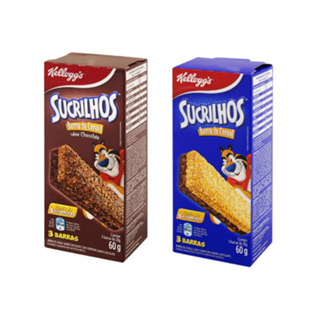 Kit c/ 6 Barra de Cereal Sucrilhos Sabor chocolate/original caixa com 3 unidades Kellogg's em Oferta na Shopee