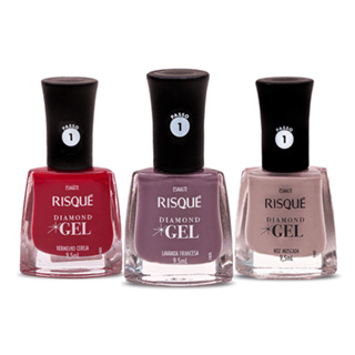 Kit Risqué Diamond Gel Noz Moscada, Lavanda Francesa e Vermelho Cereja em Oferta na Shopee