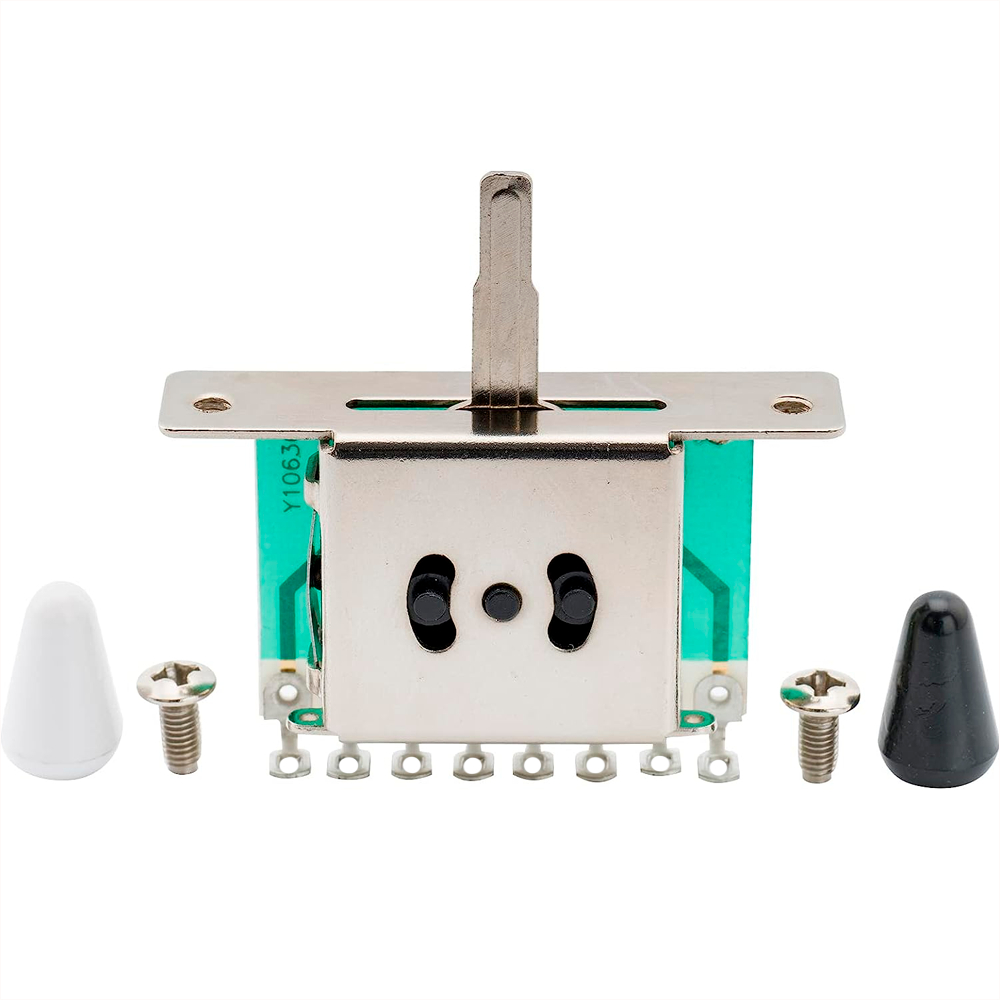 Chave Seletora Para Stratocaster Telecaster 5 Posições Knob Branco Preto