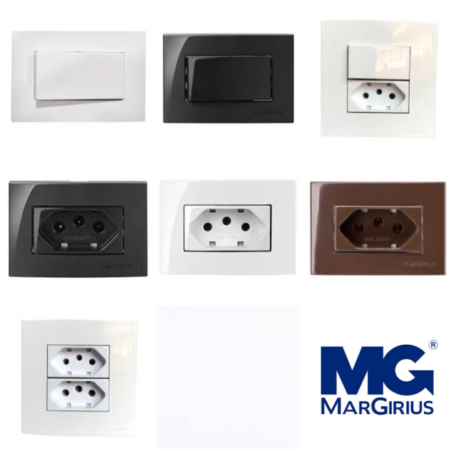 Tomada Interruptor para Embutir em Móveis Margirius