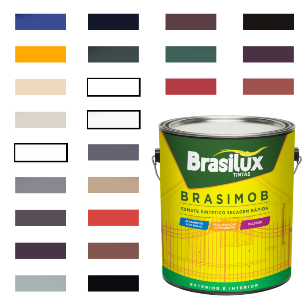 Tinta Esmalte Sintético Brilhante 3,6L Metais e Madeira Brasilux Cores em Oferta na Shopee