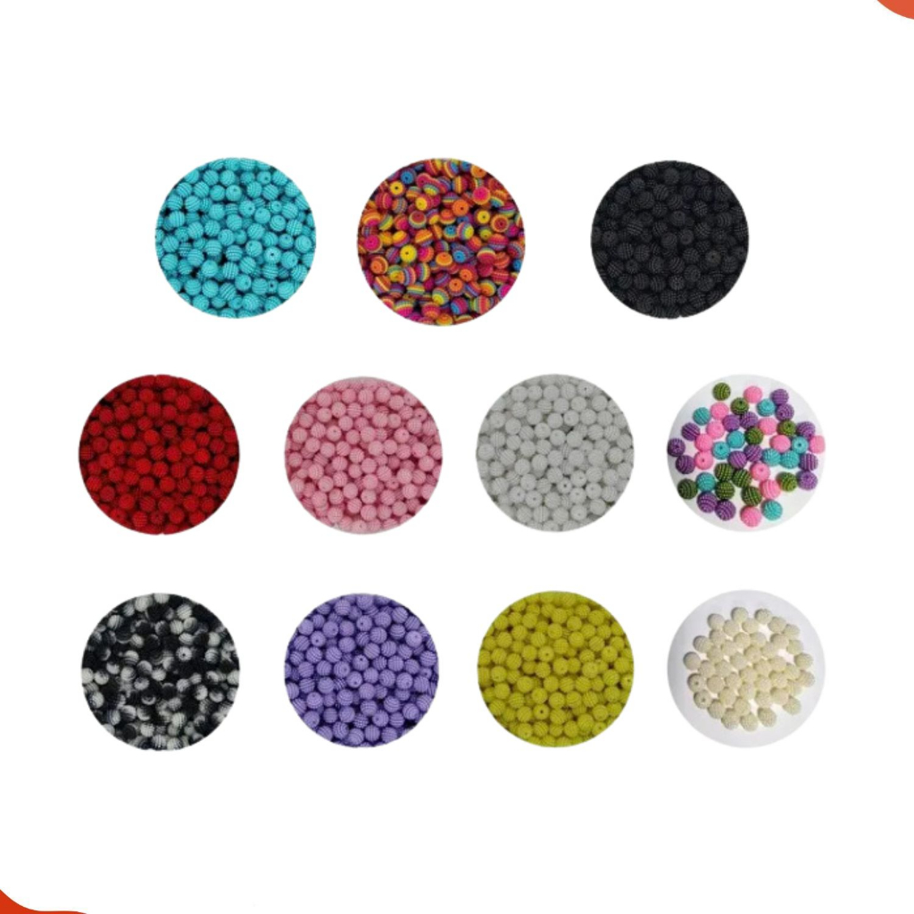 Conta De Miçanga Perola Craquelada Amora Com Furo Passante Peças Para Montagem de Bijuteria, Material Para Artesanato e Decoração, Cores - 30mm Em Abs, Pacote Com 500 Gramas