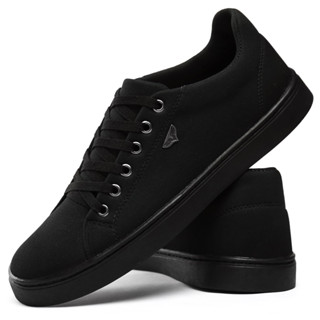 Sapatênis Masculino Casual com Cadarço Confortável Miletto - Preto e Branco
