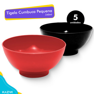 Kit 5 Tigela Cumbuca Bowl Pote Pequeno - Plástico 240ml