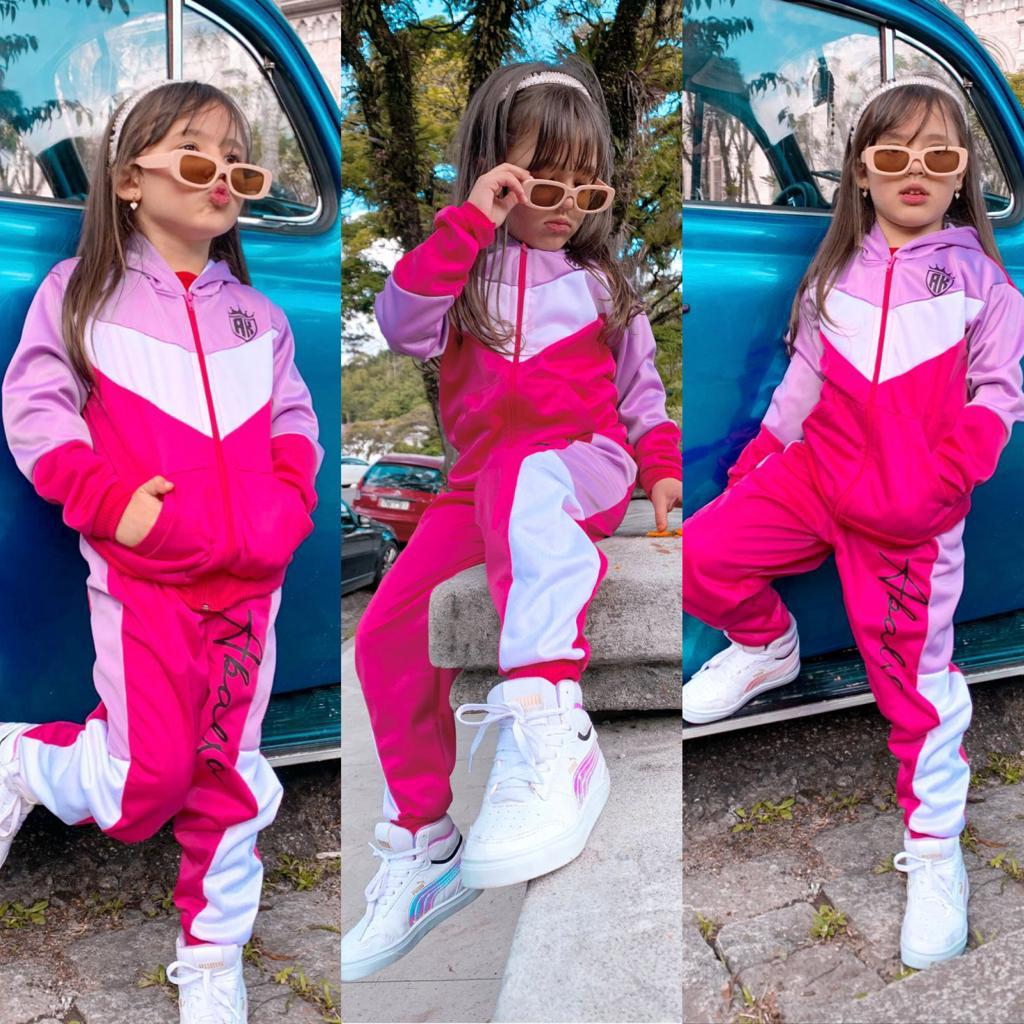 Conjunto Moletom Feminino Estilosa Agasalho Calça Blusa de Frio Exclusivo Lançamento Lançamento