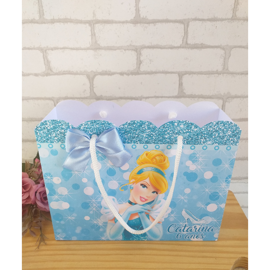 Sacolinha Cinderela Kit Festa | Personalizados | Aniversários | Papelaria Personalizada | caixinhas lembrancinhas