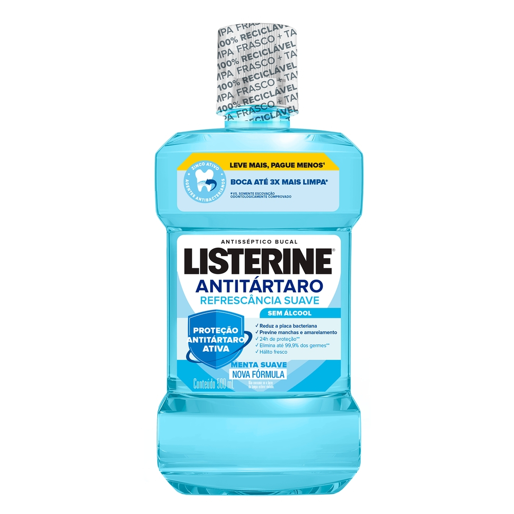 Enxaguante Bucal Listerine Tartar Control Zero Álcool 500ml em Oferta na Shopee