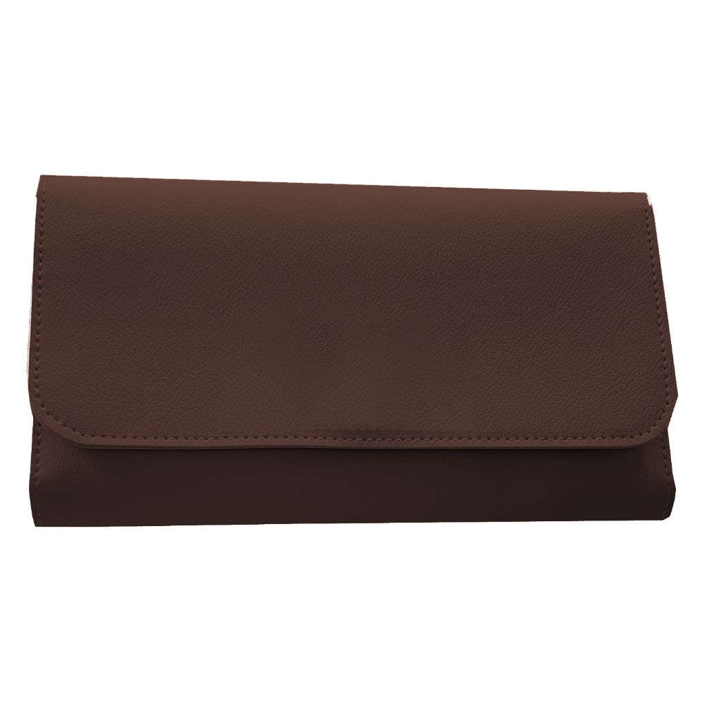 Carteira Feminina Grande de Couro Sintético Marrom
