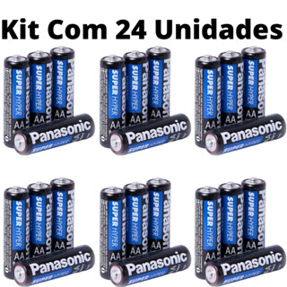 Pilhas Panasonic AA Kit com 24 Pilha Original Pequena Comum Super Hyper