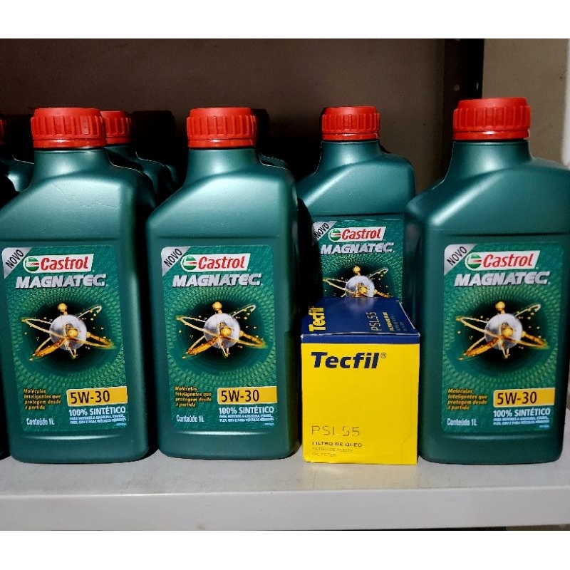 kit 04 lts Óleo 5w30 Castrol Magnatec API SP + Filtro PSL55