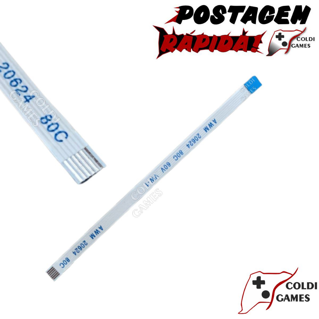 Cabo Flat 6 Vias 98mm para Botão Power Ps3 Super Slim