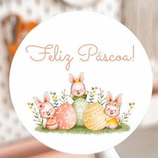 Adesivo Redondo Feliz Páscoa 4cm 120 Unidades em Oferta na Shopee