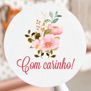 Adesivos 4cm Com Carinho Pronta Entrega 120 unidades Destacar e Usar