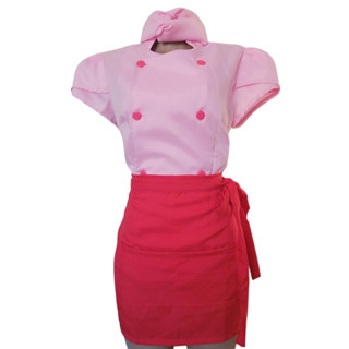 Dolma Chef - Dolma Feminina e Avental - Dólmã Feminina - Dolma Feminino - Dólma Feminina com Faixa de Cabelo - Dolma Cozinheira