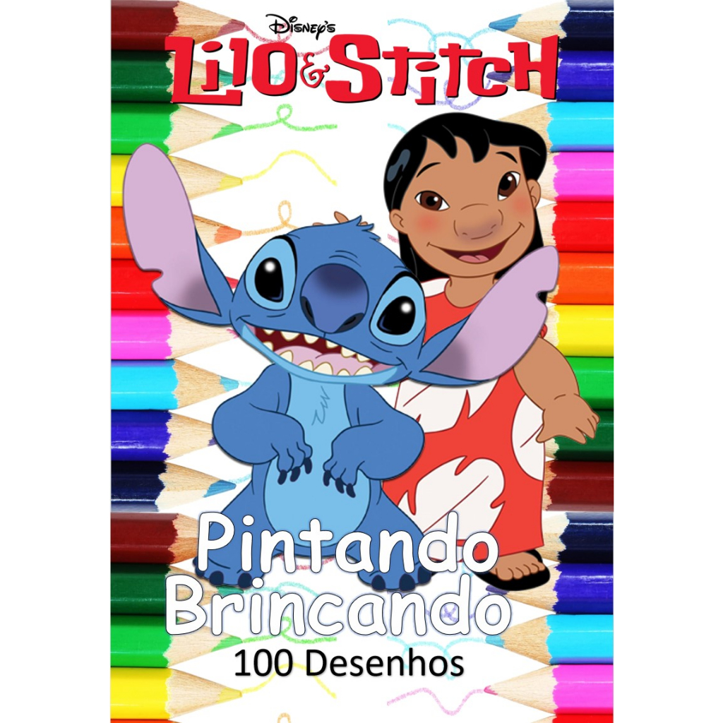 100 Desenhos Para Pintar e Colorir Lilo e Stitch - Folhas A4 Sulfite Avulsas/Soltas