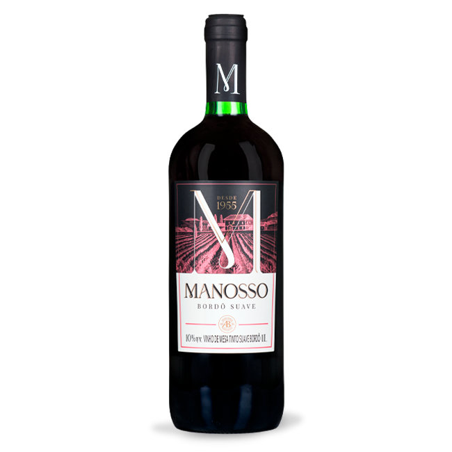 Vinho Tinto Suave Bordô Manosso 1 Litro