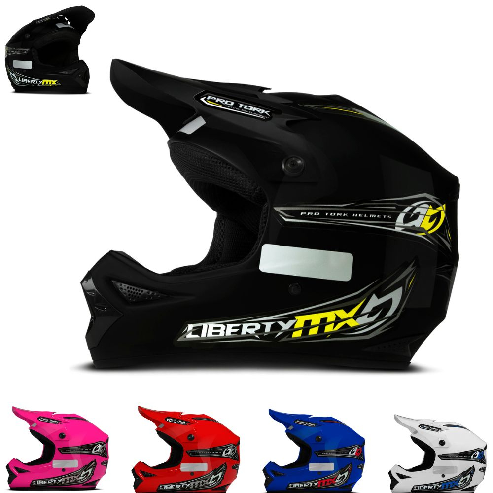 Capacete Motocross Trilha Corrida Esportivo Pro Tork Liberty MX Pro Varias Cores Feminino e Masculino - Spare Parts and Accessories for Vehicles