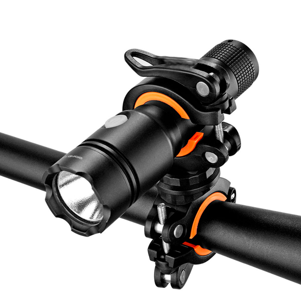 Suporte Para Lanterna Luz Frontal Dianteira Rotação 360º Para Bicicleta Bike Guidão Ou Canote Selim