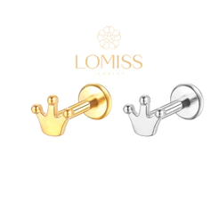 Piercing Helix Tragus Conch Boca-Medusa Labret Aço Cirúrgico Coroa 1,2x8