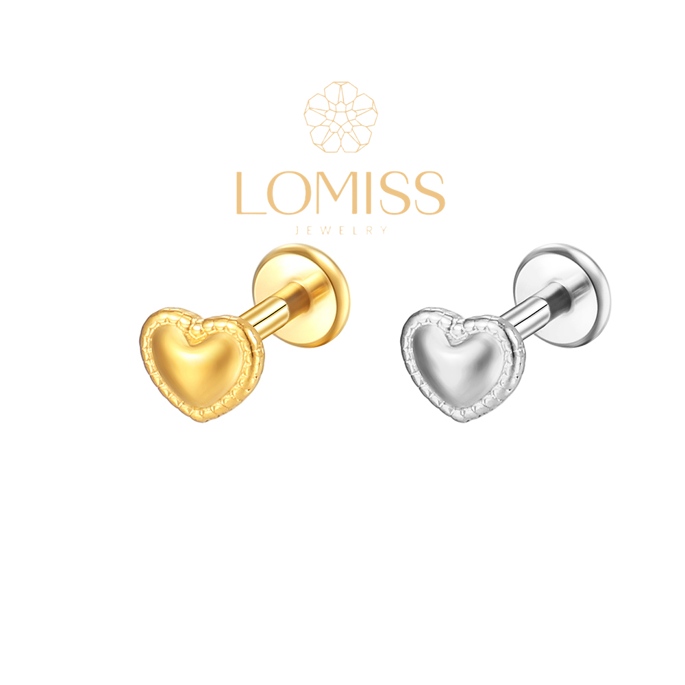 Piercing Helix Tragus Conch Boca-Medusa Labret Aço Cirúrgico Pvd Coração 1,2x8 em Oferta na Shopee