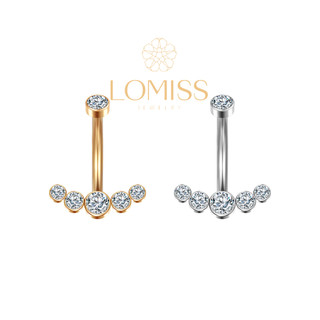 Piercing Umbigo Banana Aço Cirúrgico Pvd Cluster 6 Zircônias Cravejada em Oferta na Shopee
