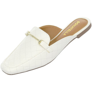 Mule Feminino Sapatilha Mocassim Donatella Shoes Bico Quarado Matelassê Confort Mulher Calçados Atacado Rasteira