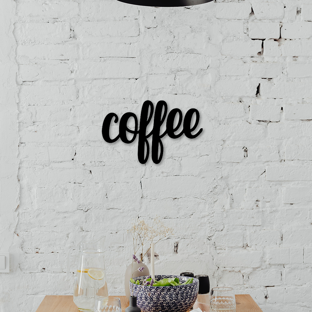 Promoção Letreiro Quadro de Parede em MDF 3mm Coffe 12x20cm