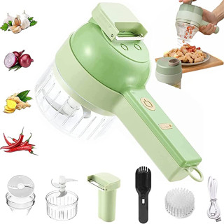 Cortador de legumes elétrico portátil 4 em 1, Cortador de Frutas Vegetais QC-3193