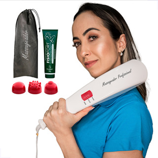 Aparelho Massageador Corporal Eletrico Profissional C/ Pomada e Bolsa Power Live