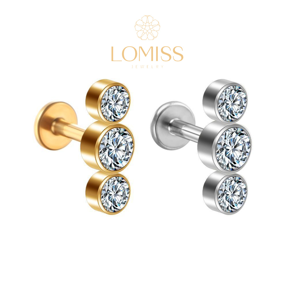 Piercing Helix Tragus Conch Boca-Medusa Labret Aço Cirúrgico Zircônias em Oferta na Shopee